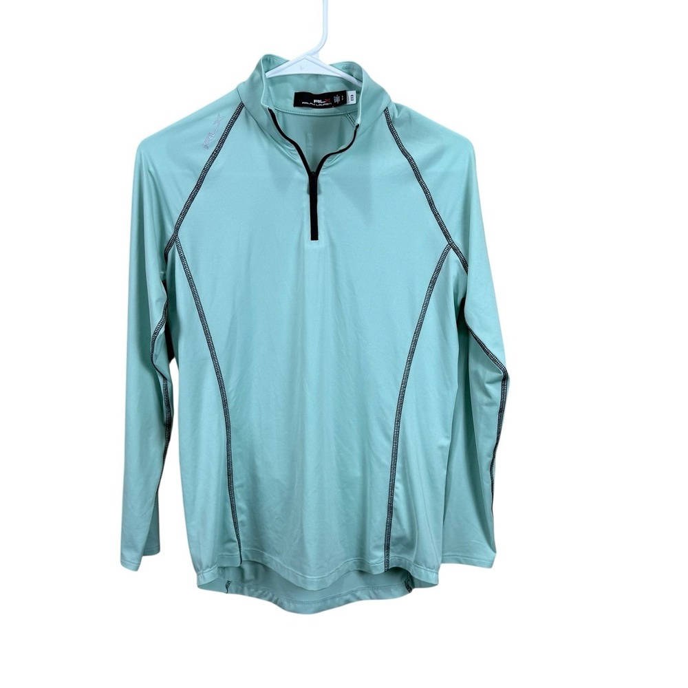 RLX Ralph Lauren Women's Stretch 1/4 Zip Golf Jersey Pullover Seafoam‎ Green S